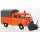 MOTORMAX MOM79593 VW T1 DoKa, orange, Pritsche mit Plane u. Schneepflug, 1966 Maßstab 1:24