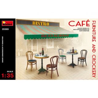 MiniArt 550035569 Maßstab: 1:35 Cafémöbel m. Geschirr