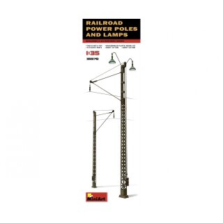 MiniArt 550035570 Maßstab: 1:35 Eisenbahnstrommasten und Lampen