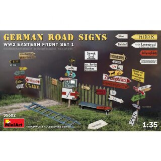 MiniArt 550035602 Maßstab: 1:35 WW2 Dt. Verkehrszeichen Set 1 Ost