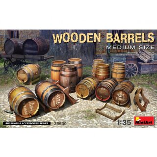 MiniArt 550035630 Maßstab: 1:35 Holzfässer mittlere Größe (12)