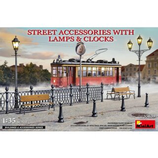 MiniArt 550035639 Maßstab: 1:35 Straßenzubehör-Set Laterne/Uhr