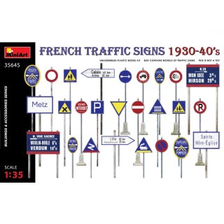 MiniArt 550035645 Maßstab: 1:35 Verkehrsschilder Frankreich 1930-40