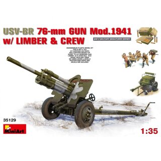 MiniArt 550035129 Maßstab: 1:35 USV-BR 76mm Geschütz  m.Anhänger 1941 (5)
