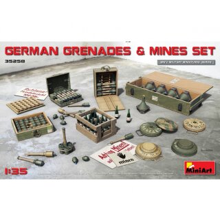 MiniArt 550035258 Maßstab: 1:35 Dt. Granaten-/Minen-Set