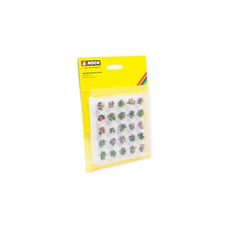 Noch 06921 PROFI-Grasbüschel, steinig, grün, beige, Steine grau, 25 Stück, 6mm  H0, TT, N, Z