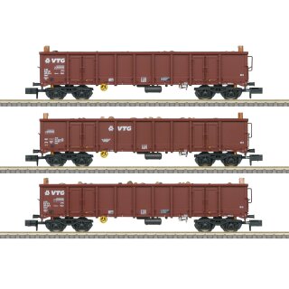 Trix T18288  offenes Güterwagen Set 3tlg. Ep.VI, VTG, Eanos  Spur N