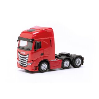 Herpa 317122 Iveco S-Way 6x2 Zugmaschine, rot  Maßstab 1:87