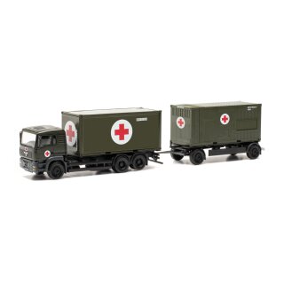 Herpa 747042 MAN TGA L Container-Hängerzug (7,15m) 3a/2a Bundeswehr/SAN  Maßstab 1:87