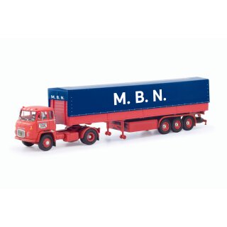Herpa 87MBS026192 Scania LB 76 Planen-Sattelzug, M.B.N. (NL)  Maßstab 1:87