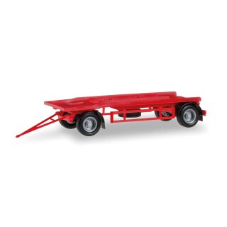 Herpa 076289 Anhänger Abrollmulde, rot, 2 achs  Maßstab 1:87