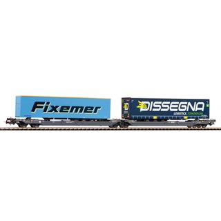 Piko 24605 Spur H0 Taschenwagen T3000e Hupac mit Dissegna & Fixemer Trailern, Ep. VI