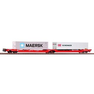 Piko 24619 Spur H0 Taschenwagen T3000e mit 1 PNO Trailer und 1 40 Container Maersk, Ep. VI
