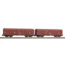 Piko 58286 Spur H0 2er Set gedeckter Güterwagen...