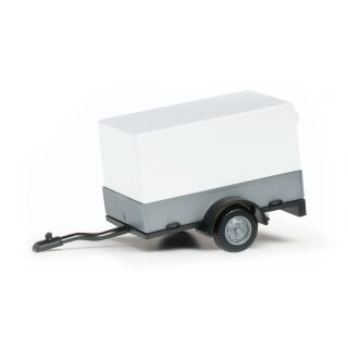 Herpa 051576-005 PKW-Anhänger mit Plane 1 achs, weiß  Maßstab 1:87