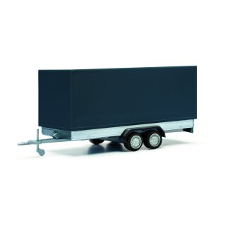 Herpa 052627-003 PKW Planenanhänger, 2-achs,  schwarz  Maßstab 1:87