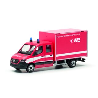 *Herpa 097789 MB Sprinter 18 Doka Koffer, Feuerwehr Frankfurt Main  Maßstab 1:87