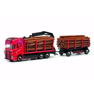 Herpa 317443 Scania CR 20 HD Holztransporter-Hängerzug, Wurm Transporte  Maßstab 1:87