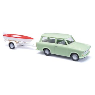 Busch 53213 Trabant P601 Universal Kombi mit Bootsanhnger, 1966  Mastab 1:87