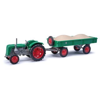Busch 210110112 Famulus mit Anhänger und Kiesladung, grün, 1956  Maßstab 1:87