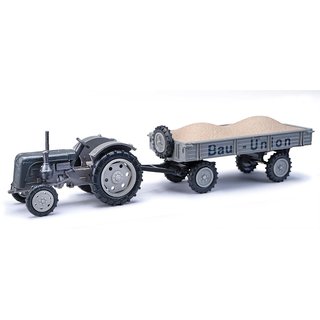 Busch 210110125 Famulus mit Anhänger Union-Bau, grau, 1969  Maßstab 1:87
