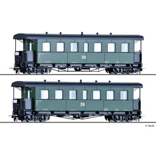 Tillig 13996 Personenwagenset der DR, bestehend aus zwei Personenwagen KB4ip, Ep. III  Spur H0m