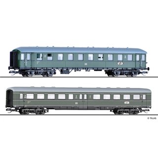 Tillig 01084 2er Set Personenwagen D 118 Leipzig-Köln, DR, Ep.III  Spur TT