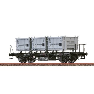 BRAWA 50910 Spur H0 Behältertragwagen BTs30, von Haus zu Haus, DB, Ep.III