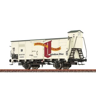 BRAWA 50970 Spur H0 Gedeckter Güterwagen G10, DR, Ep.III, Landskron Brauerei