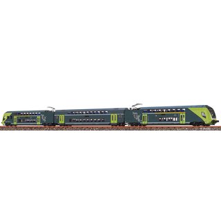 BRAWA 64551 Spur N 3er Set Doppelstockeinheit TWINDEXX VARIO, NAH.SH, Ep.VI, DC-Sound