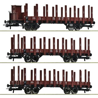 Roco 6600041 3-tlg. Set: Rungenwagen, DRG, Ep. II  Spur H0