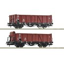 Roco 76289 2-tlg. Set: Offene Güterwagen, DB, Ep....