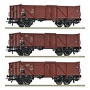 Roco 6600075 3-tlg. Set: Offene Güterwagen, DB, Ep....