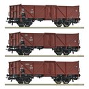 Roco 6600075 3-tlg. Set: Offene Gterwagen, DB, Ep. III...