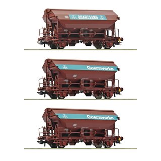 Roco 77052 3-tlg. Set: Schwenkdachwagen, DB, Ep. IV  Spur H0