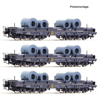 Roco 76002 3-tlg. Set: Schwerlastwagen, DB, Ep. IV  Spur H0