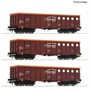 Roco 6600087 3-tlg. Set: Offene Güterwagen, Budamar,...