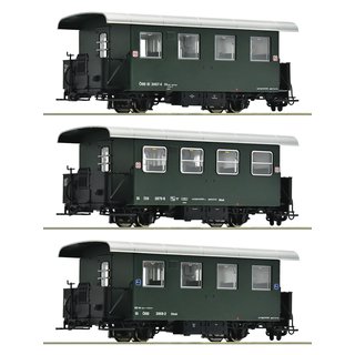 Roco 6240001 3-tlg. Set: Schmalspur-Personenwagen, ÖBB, Ep. IV-V  Spur H0e