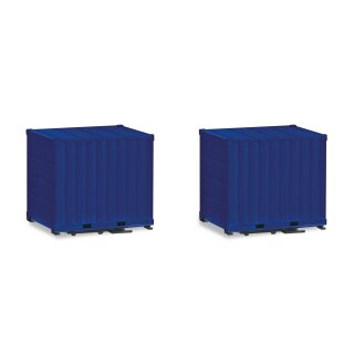 *Herpa 053594-003 10ft. Container mit Plane, ultramarinblau (THW) 2 Stück  Maßstab 1:87