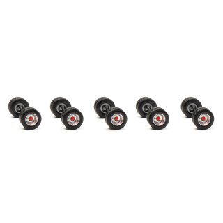 Herpa 054454 Radsätze Hänger Schwedencombi, chrom/rot (10 Satz) Maßstab 1:87
