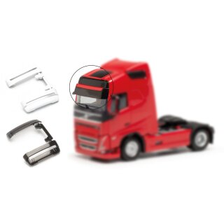 Herpa 054492 Zubehör Sonnenblende groß, Volvo FH Gl XL 2020, 4x schwarz, 4x weiß Maßstab 1:87