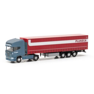 *Herpa 066860 Scania R TL Gardinenplanen-Sattelzug, Planzer (CH)  Maßstab 1:160
