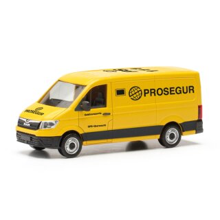 Herpa 097925 MAN TGE Kasten Flachdach, Prosegur Werttransporte  Maßstab 1:87