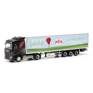 Herpa 317696 Scania CR 20 ND LNG Kühlkoffer-Sattelzug, Zentis  Maßstab 1:87