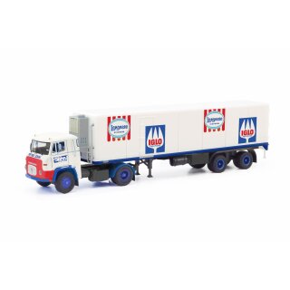 Herpa 87MBS026314 Scania Vabis LB 76 Kühlkoffer-Sattelzug, Peter John / IGLO  Maßstab 1:87
