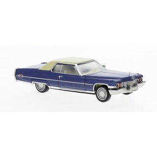 Brekina 18127 Cadillac Coupe deVille, blau/beige, 1972 l Maßstab: 1:87