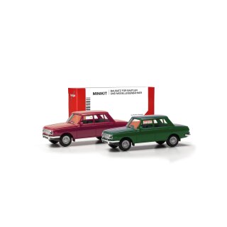 Herpa 013918-002 MiKi Wartburg 353 66, 2er Set, Karminrot/Atlantikgrün  Maßstab 1:87