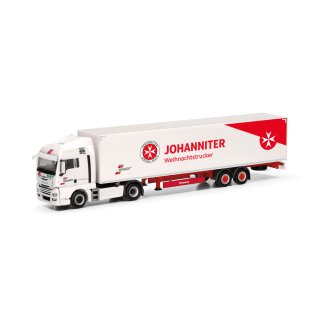 Herpa 318150 MAN TGX XLX Euro6 Koffer-Sattelzug, Wandt/Johanniter Weihnachtstrucker Maßstab 1:87