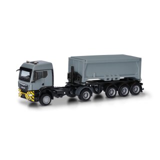 Herpa 318341 MAN TGS TM Abraumcontainer-Sattelzug, grau/gelb  Maßstab 1:87
