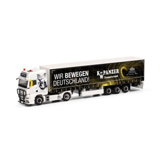 Herpa 318402 MAN TGX GX Gardinenplanen-Sattelzug, K.W. Panzer/Wir bewegen Deutschland Maßstab 1:87
